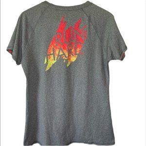 Under Armour | Heat Gear Semi Fitted Short Sleeve V-Neck Shirt | Gray | Medium